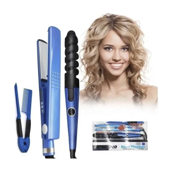 Combo De Plancha Nano Titanium 3 en 1